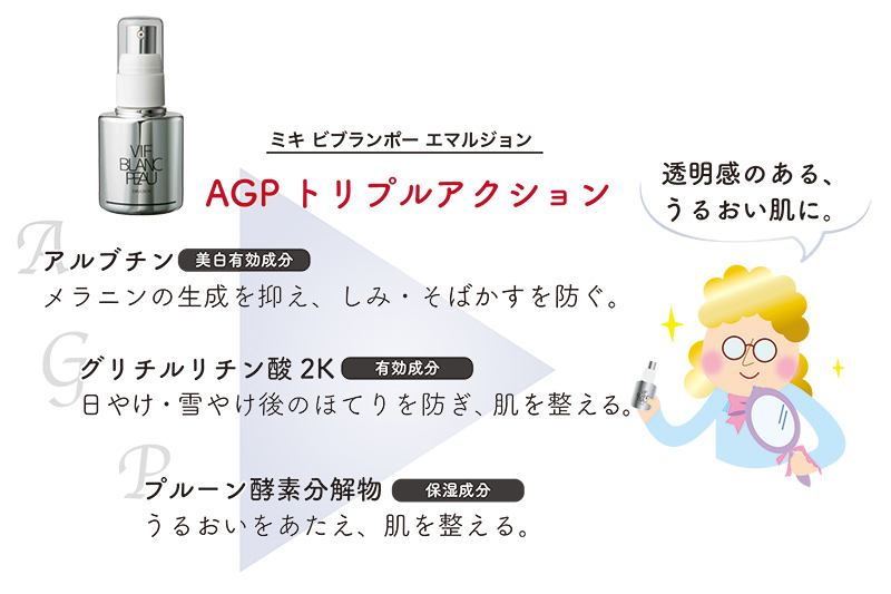 ミキ ビブランポーエマルジョン（4本 ） 透明感のあるキメの整った肌へ。