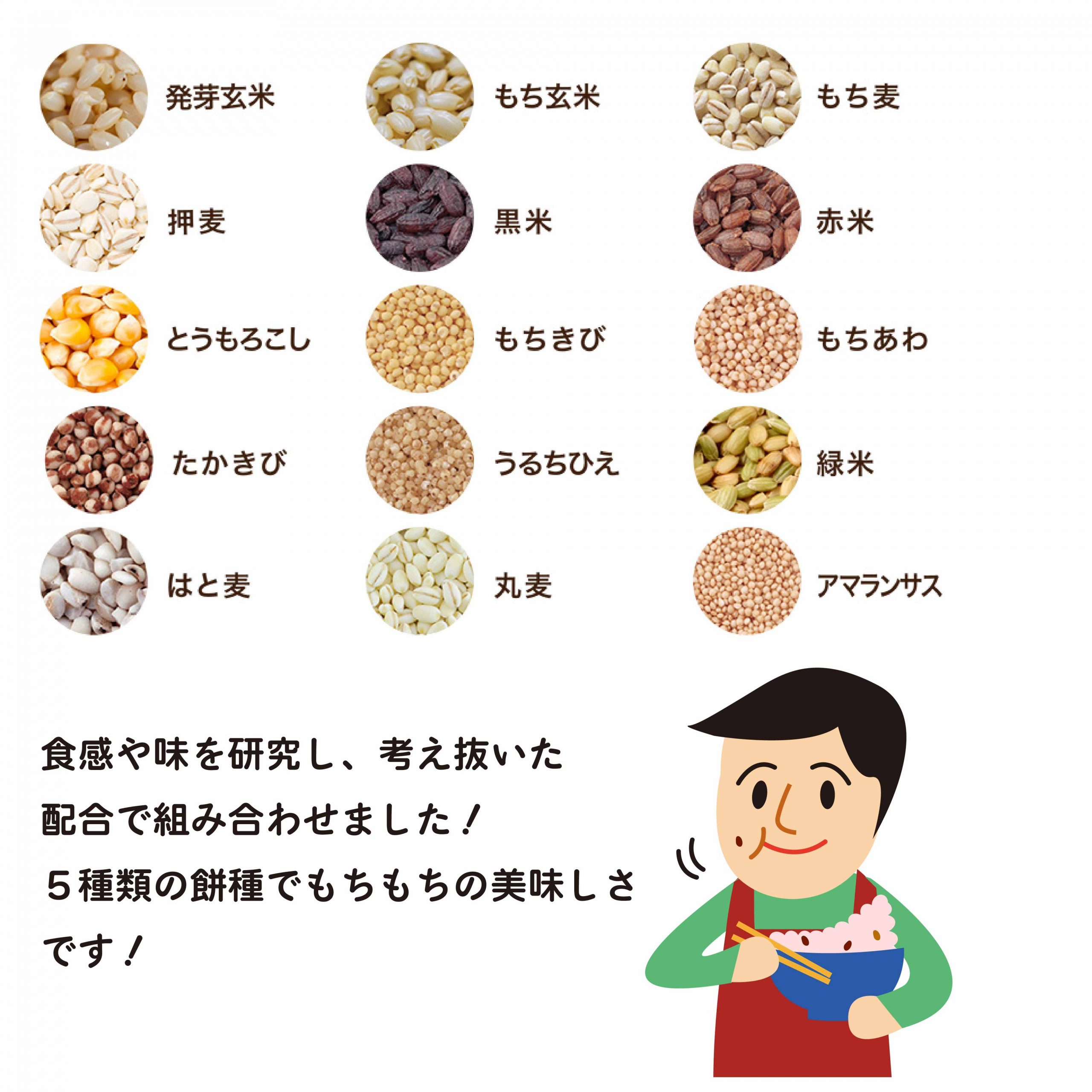 国産雑穀十五種に入っている雑穀の種類