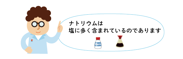 ナトリウムは塩に多く含まれる